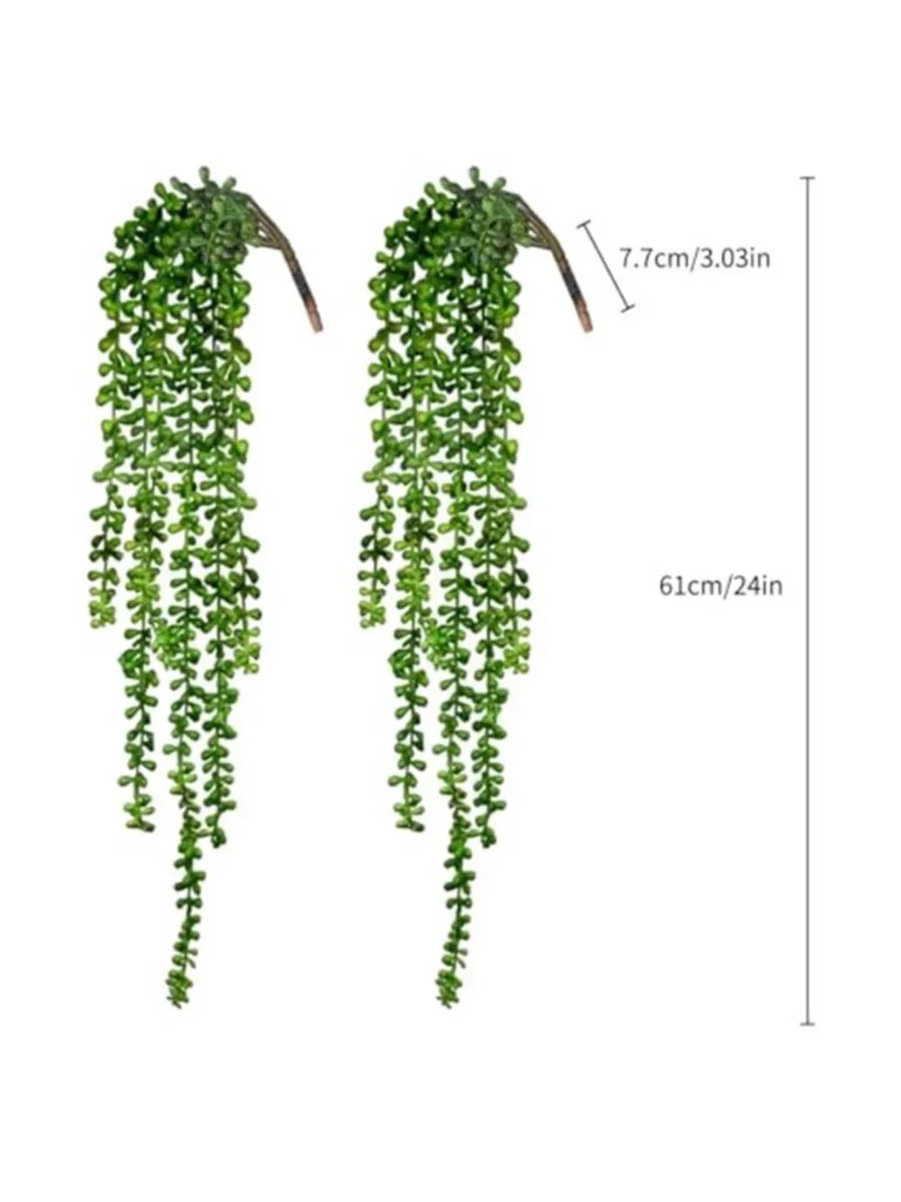 Artificial Hanging String Of Pearls Plant Green PVC Succulent Home Decor 4 Pack